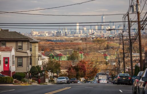 Kearny street with Manhattan view