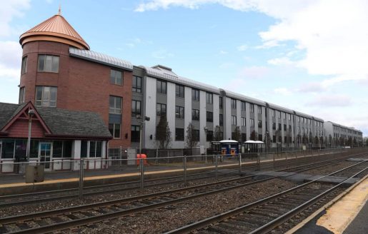 Waldwick Station exterior with tracks