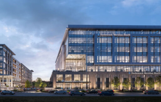 A rendering of the planned Hackensack Meridian Health facility at Metropark. - Hackensack Meridian Health