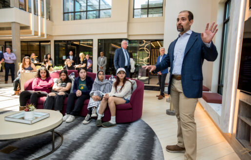 Ed Russo speaking with East Brunswick, NJ students